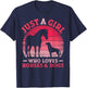 Funny Just A Girl Who Loves Horses and Dogs Women Girls T-Shirt - T-Shirt | Navy