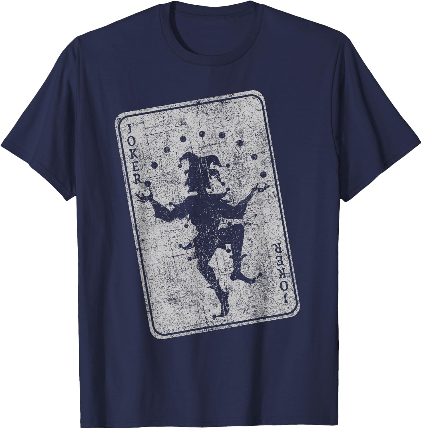 Joker playing card jester poker player halloween costume T-Shirt - T-Shirt | Navy