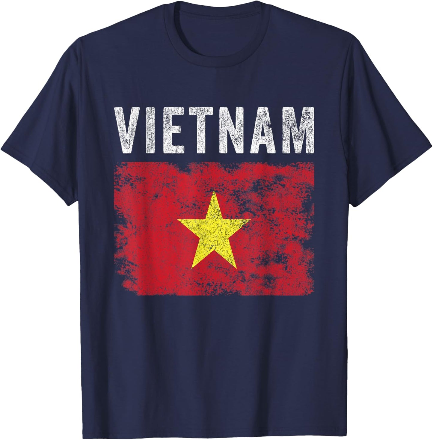 Vietnam Flag Distressed - Men Women Kids - Vietnamese Flag T-Shirt - T-Shirt | Navy