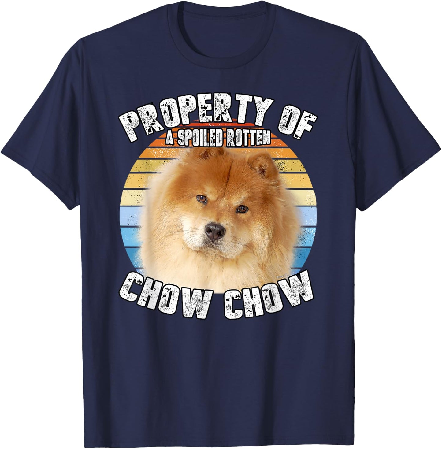 Chow Chow Red Retro Property Of T-Shirt - T-Shirt | Navy