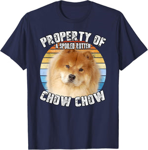 Chow Chow Red Retro Property Of T-Shirt - T-Shirt | Navy