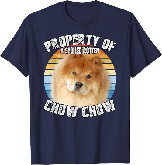 Chow Chow Red Retro Property Of T-Shirt - T-Shirt | Navy