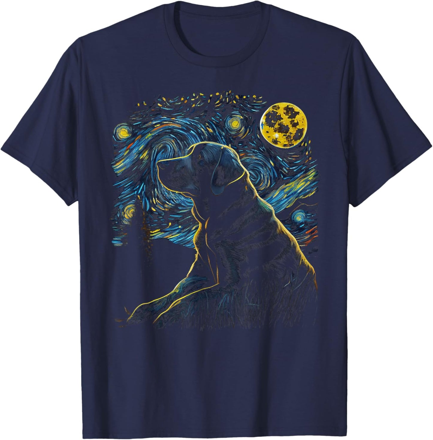 Labrador Retriever Starry Night Dogs Lover Gifts Graphic T-Shirt - T-Shirt | Navy