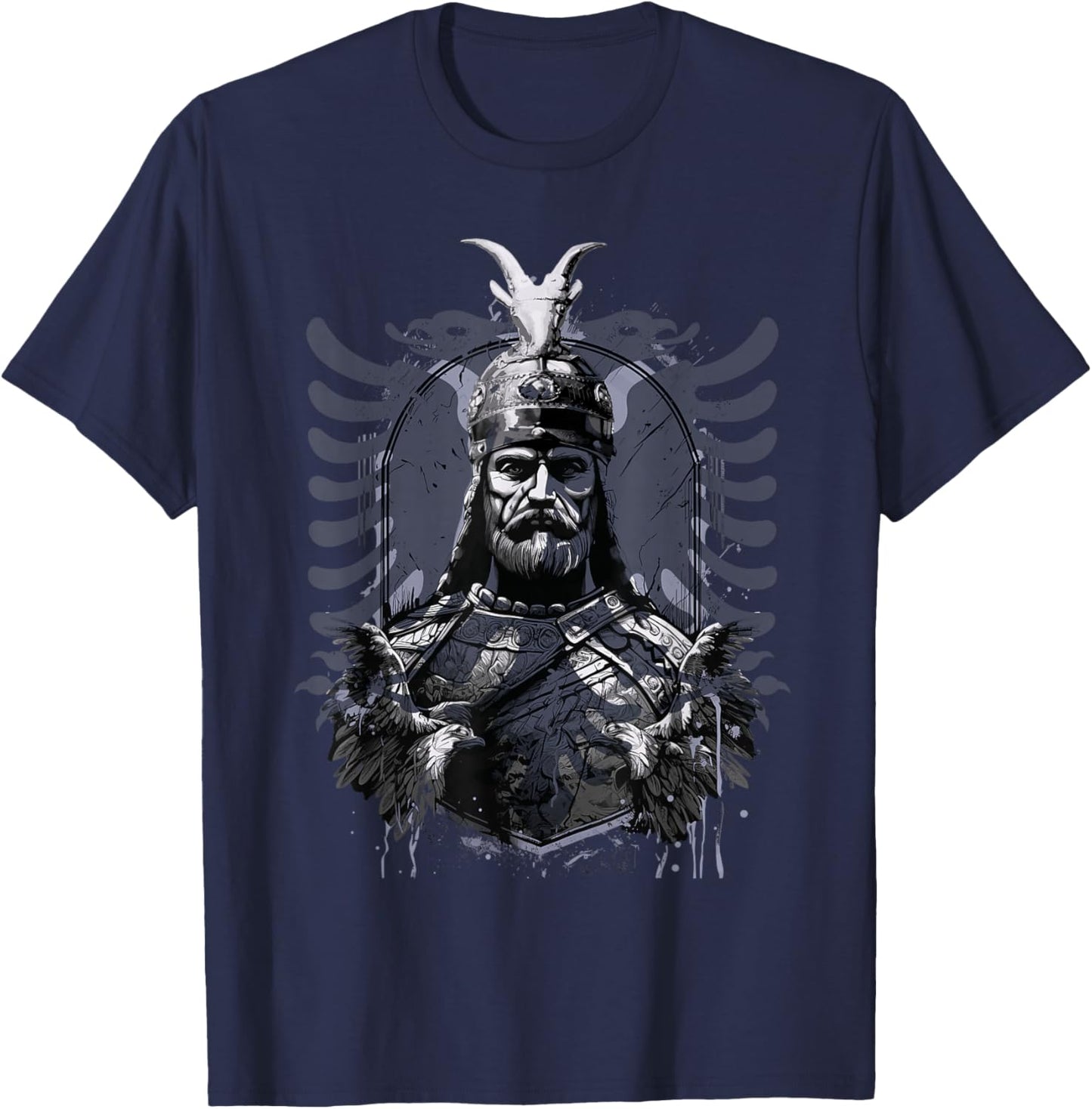 Skanderbeg Albanian National Hero Eagle Kosovo Albanian T-Shirt - T-Shirt | Navy