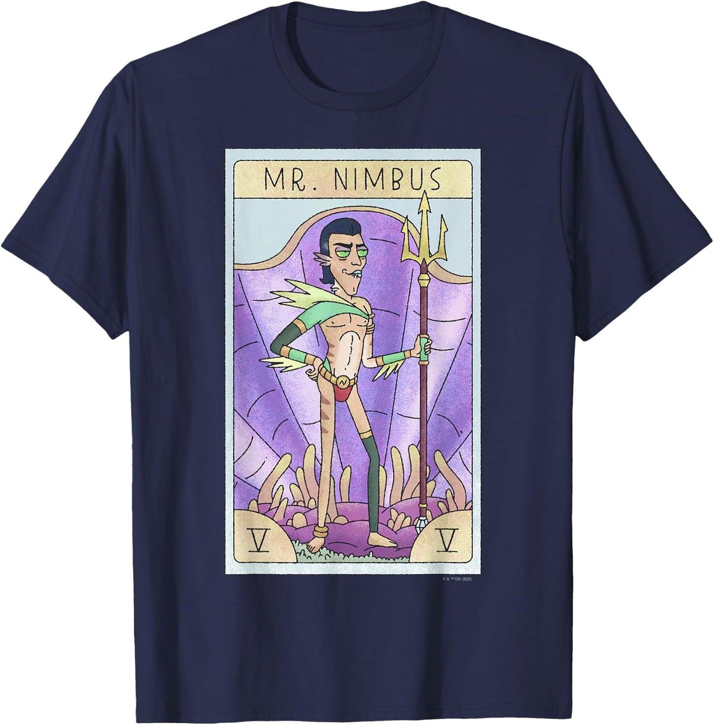 Rick & Morty Mr. Nimbus Tarot Card Sexy Pose Logo T-Shirt - T-Shirt | Navy