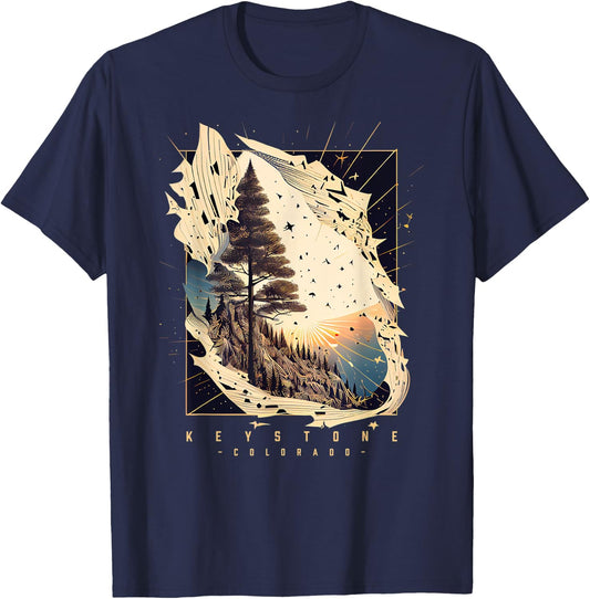 Keystone Colorado Vintage Forest T-Shirt - T-Shirt | Navy