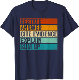 Races Writing Strategy Funny Text Evidence English Teacher T-Shirt - T-Shirt | Navy