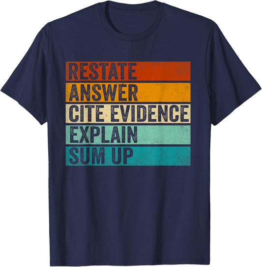Races Writing Strategy Funny Text Evidence English Teacher T-Shirt - T-Shirt | Navy