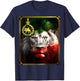 Iran flag on lion head with a golden lion Pahlavi T-Shirt - T-Shirt | Navy