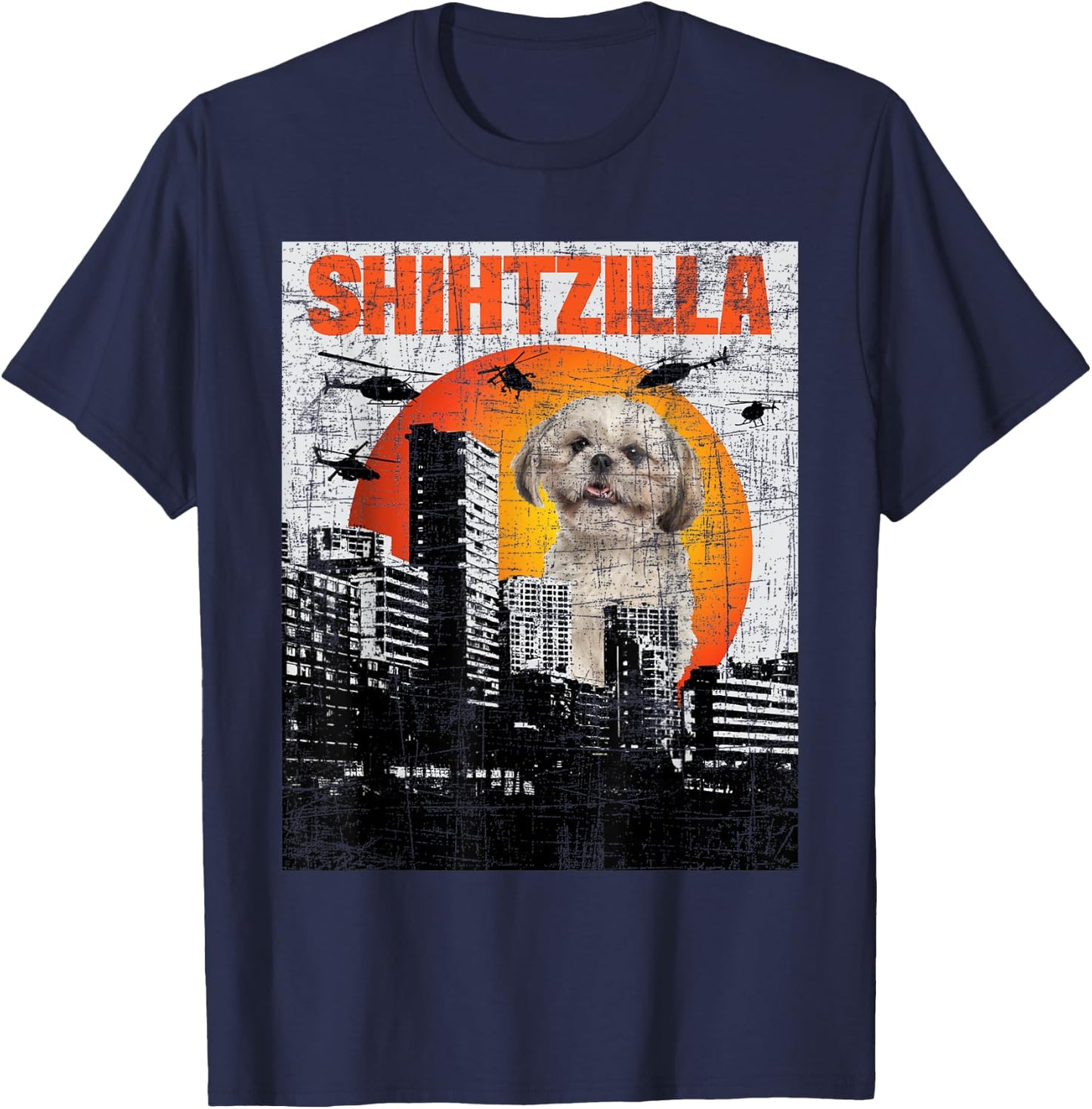 Shihtzilla - Shih Tzu Lover Animal Lover Dog Trainer Breeder T-Shirt - T-Shirt | Navy