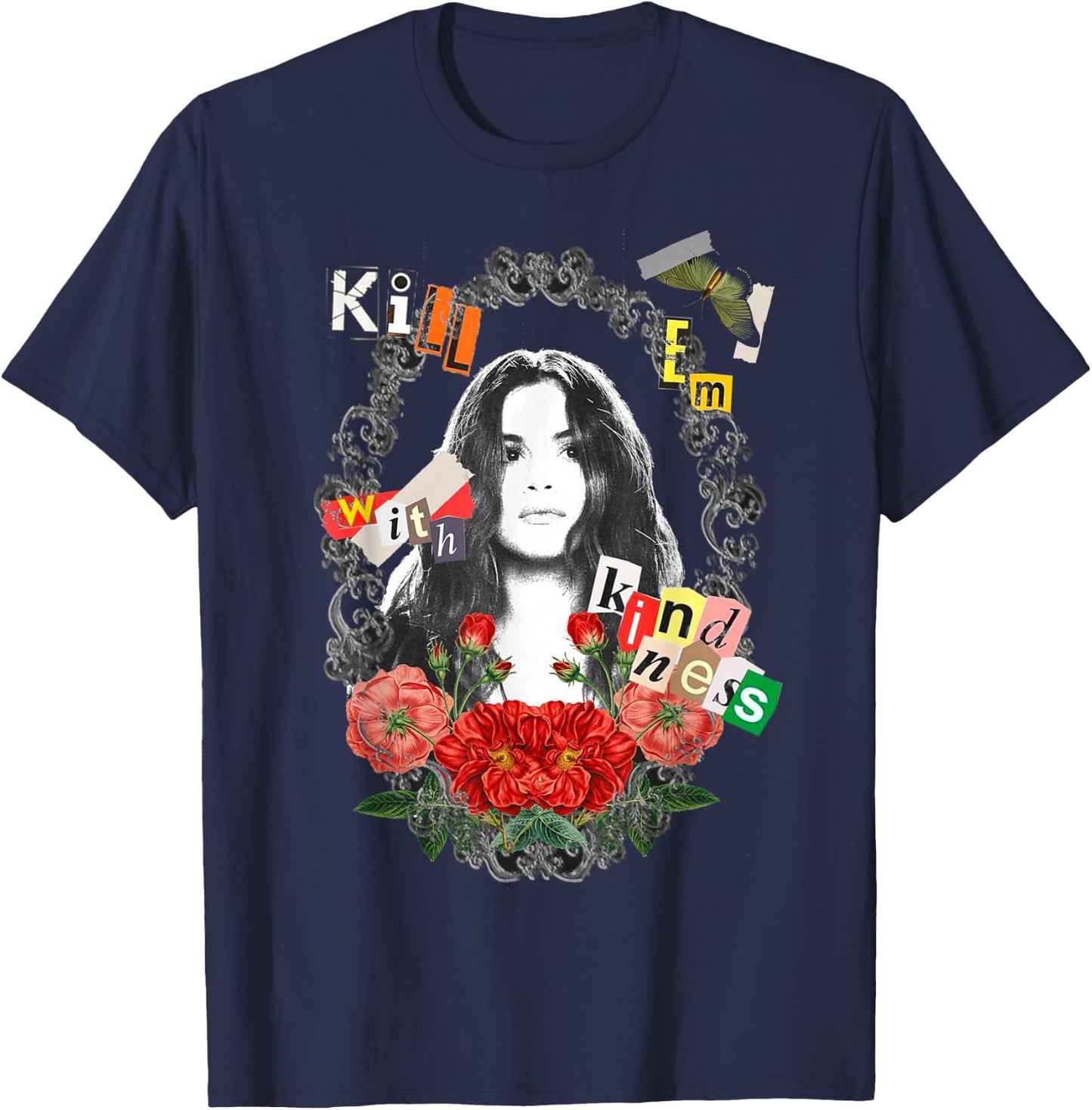 Official Selena Gomez Kill Them with Kindness Black T-Shirt - T-Shirt | Navy