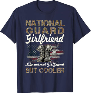 National Guard Girlfriend Proud Girlfriend Military Gifts T-Shirt - T-Shirt | Navy