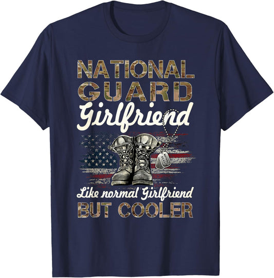 National Guard Girlfriend Proud Girlfriend Military Gifts T-Shirt - T-Shirt | Navy