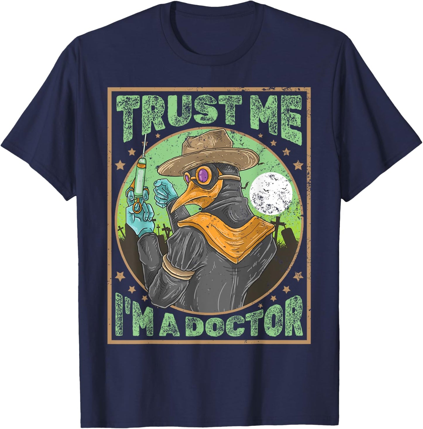 Horror Film Outfit For Film Festival Halloween Plague Doctor T-Shirt - T-Shirt | Navy