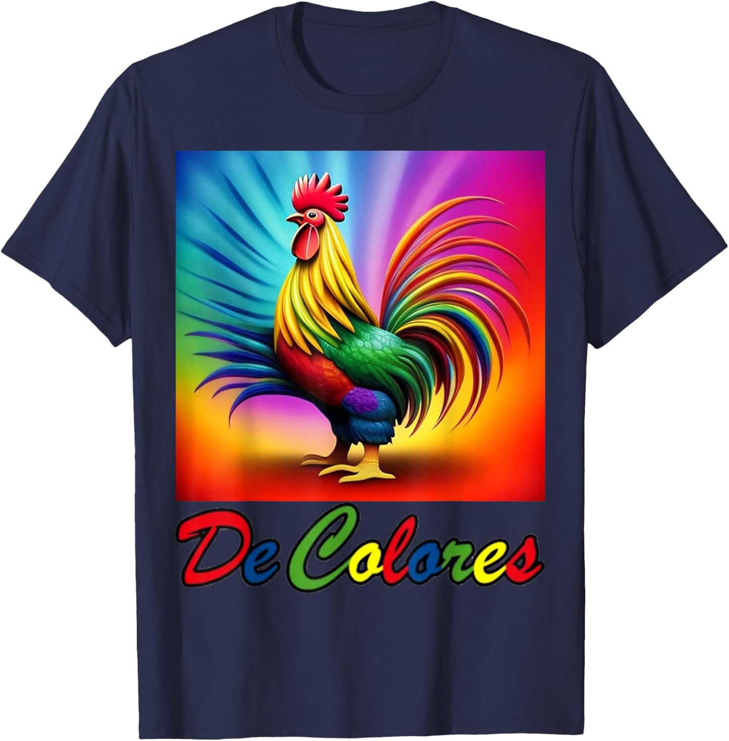 De Colores/DeColores Cursillo Rainbow Rooster T-Shirt - T-Shirt | Navy