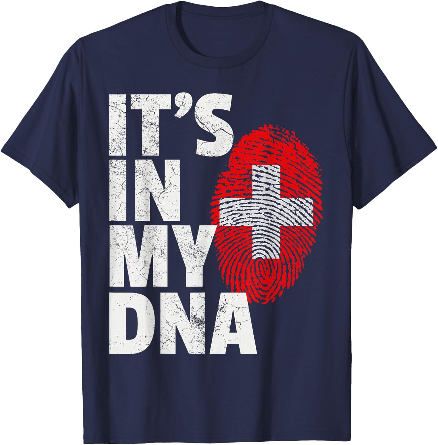 IT'S IN MY DNA Swiss Switzerland Flag Matching Family T-Shirt - T-Shirt | Navy