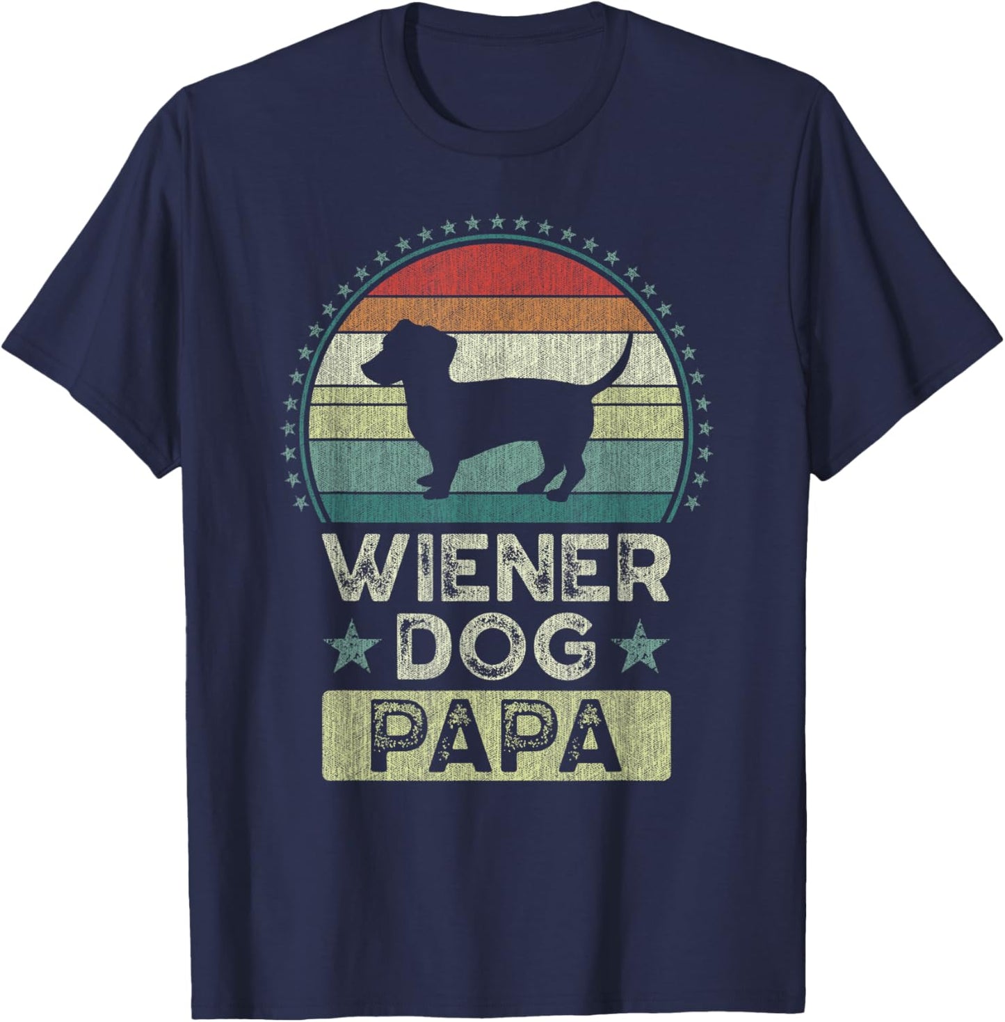 Wiener Dog Papa, Father's Day, Dad, Grandpa, Dachshund T-Shirt - T-Shirt | Navy