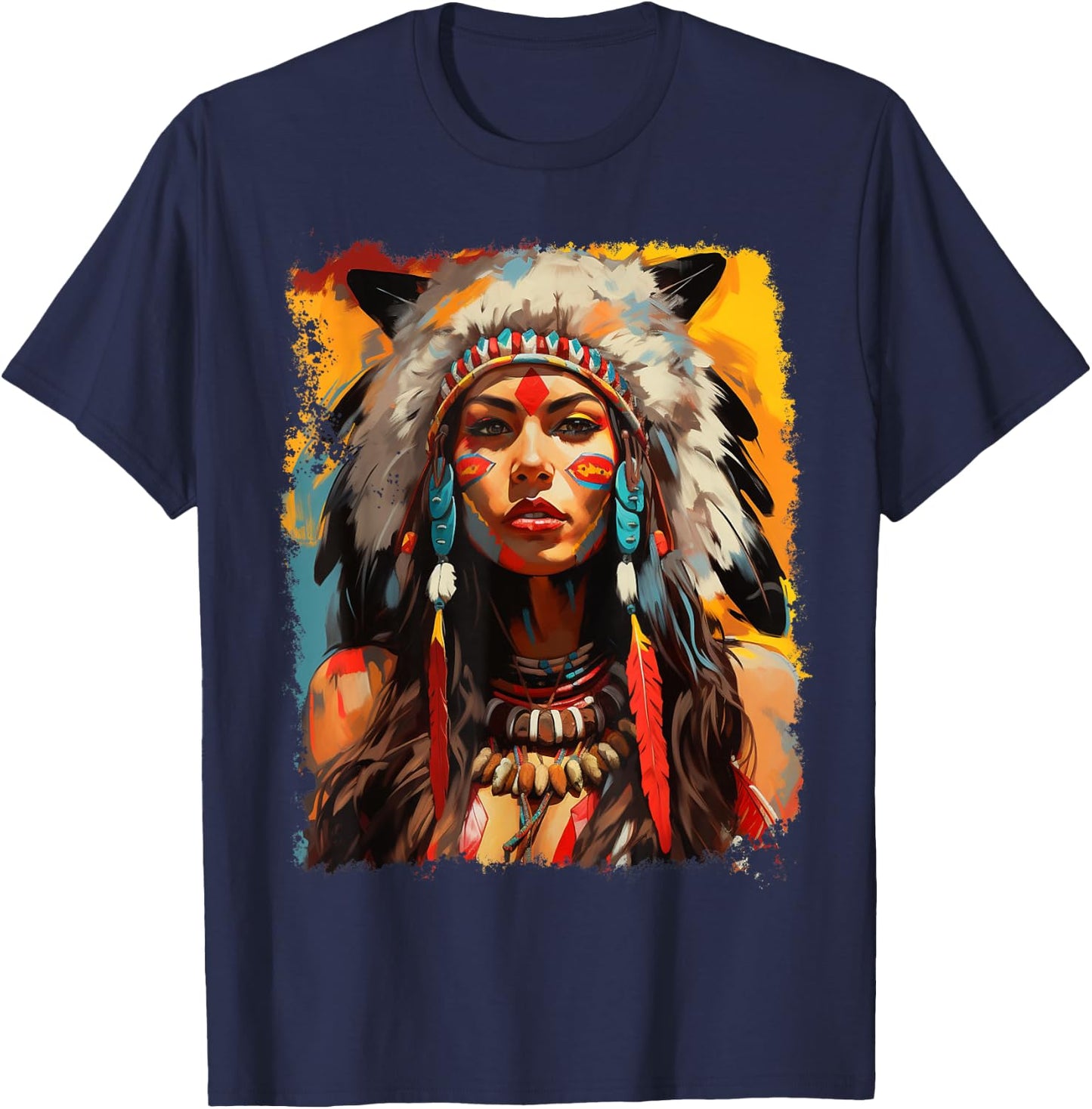 Beautiful Native American T-Shirt - T-Shirt | Navy