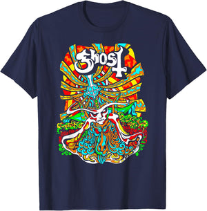 Ghost – Satanic Panic Neon Poster T-Shirt - T-Shirt | Navy
