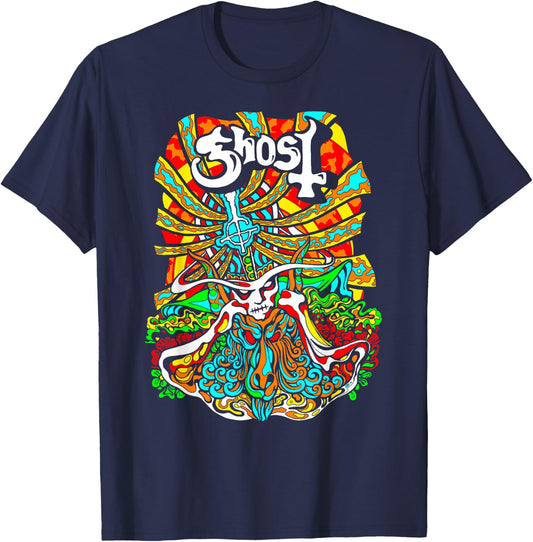 Ghost – Satanic Panic Neon Poster T-Shirt - T-Shirt | Navy
