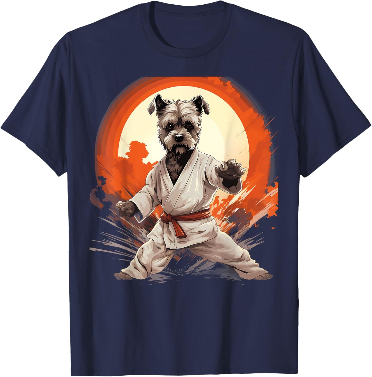MMA Miniature Schnauzer Dog Karate Men Women Kids T-Shirt - T-Shirt | Navy