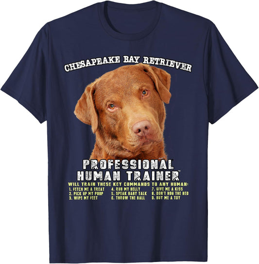 Kitana Chesapeake Bay Retriever Professional Human Trainer T-Shirt - T-Shirt | Navy