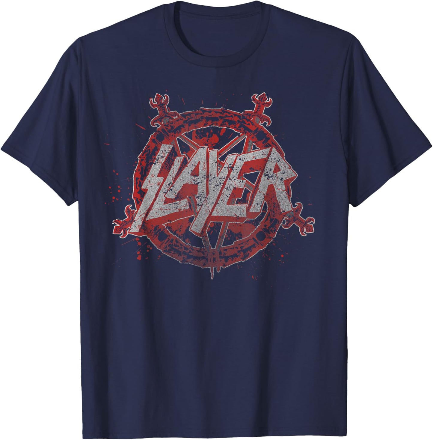 Slayer – Pentagram Redu T-Shirt - T-Shirt | Navy
