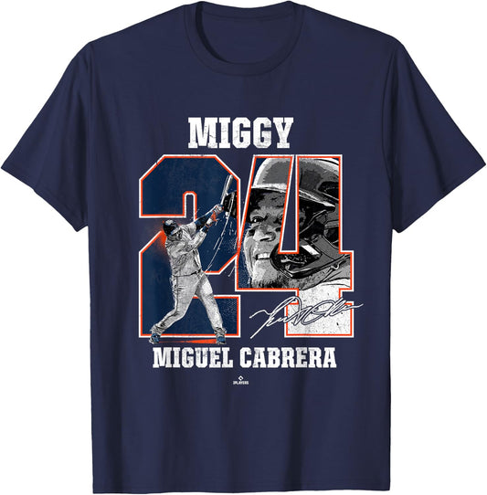 BallPark MVP Miguel Cabrera Detroit MLBPA - Black, Small, Short Sleeve, Classic Fit, Cotton Blend, -Adults T-Shirt - T-Shirt | Navy