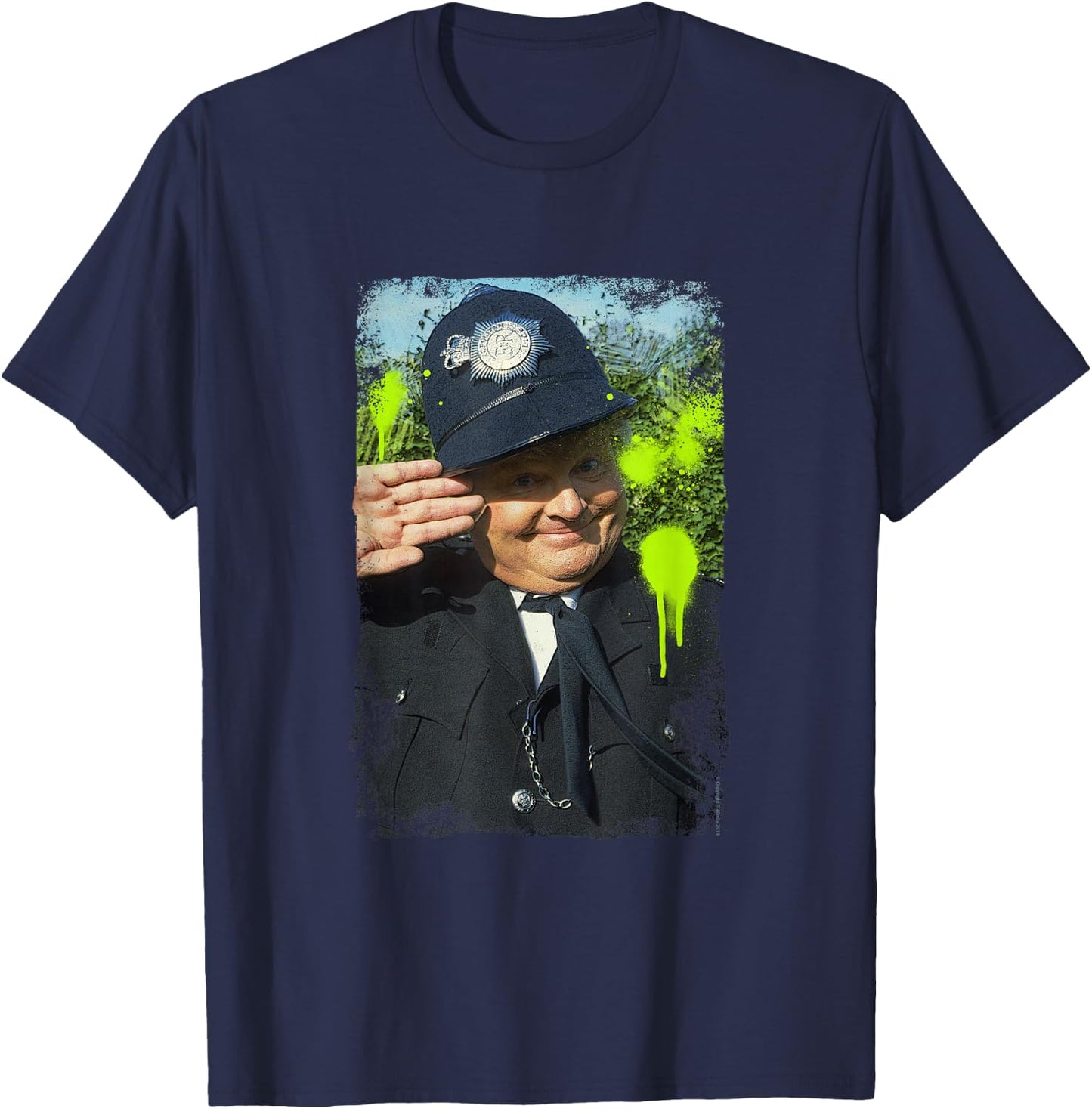 TV Times Comedian Benny Hill As Policeman 1989 T-Shirt - T-Shirt | Navy