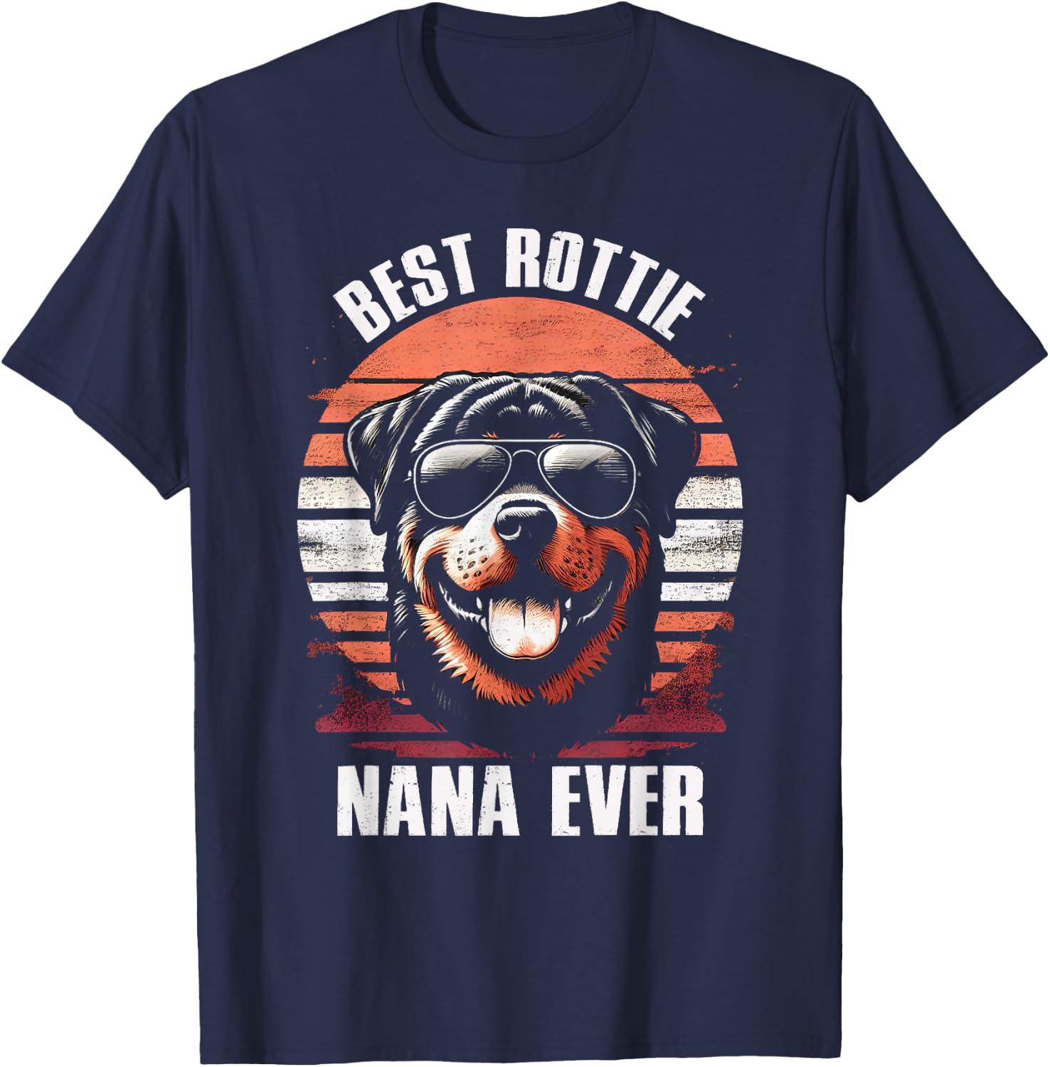 Best Rottie Nana Ever Rottweiler Dog Vintage Women Kids T-Shirt - T-Shirt | Navy