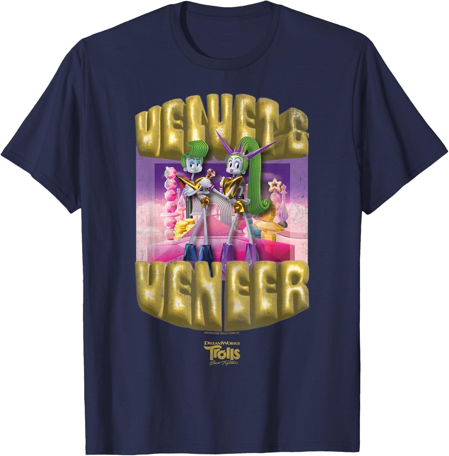 DreamWorks Trolls Band Together Velvet and Veneer T-Shirt - T-Shirt | Navy