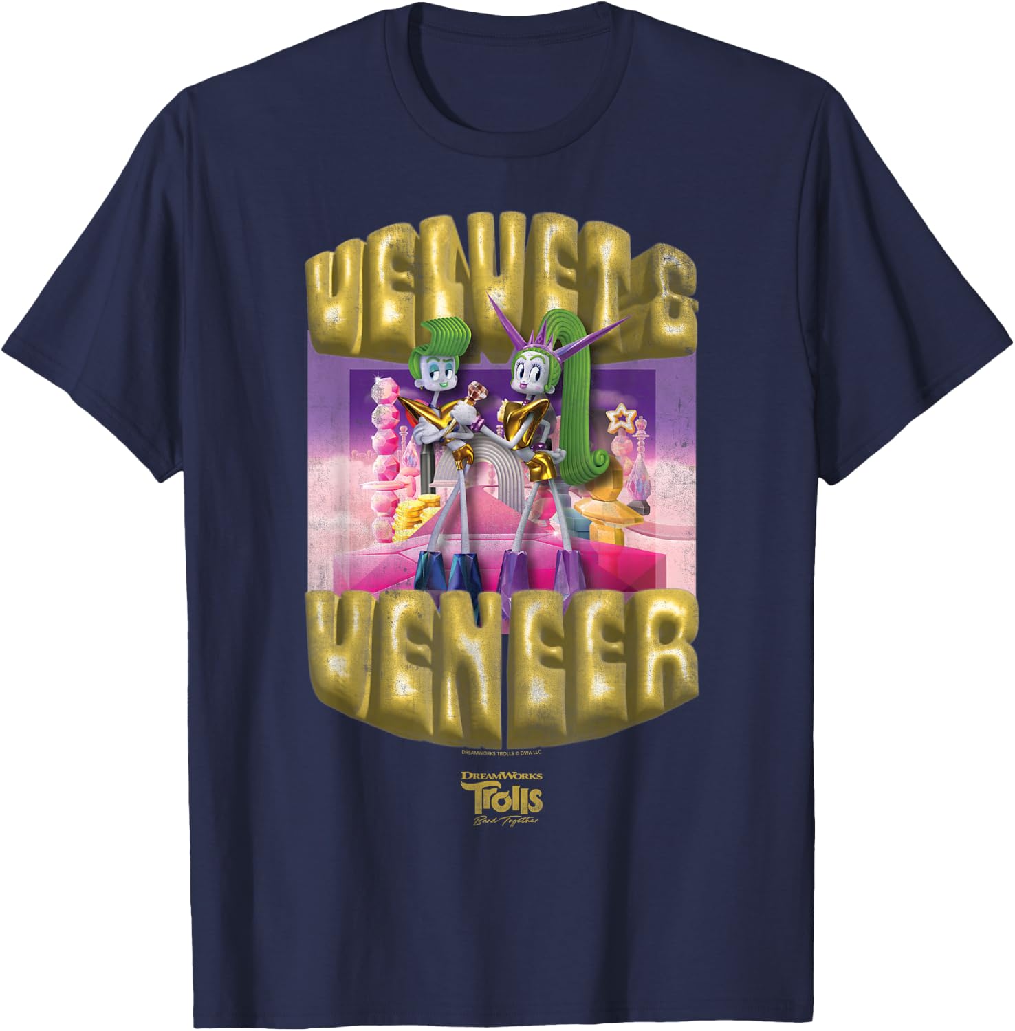 DreamWorks Trolls Band Together Velvet and Veneer T-Shirt - T-Shirt | Navy