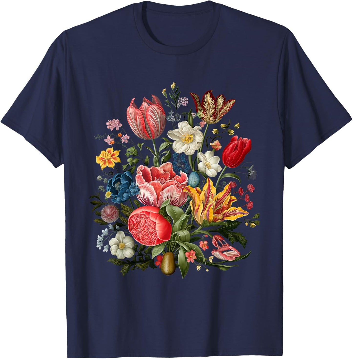 Flower Graphic Wildflower Floral Gardening Lover T-Shirt - T-Shirt | Navy