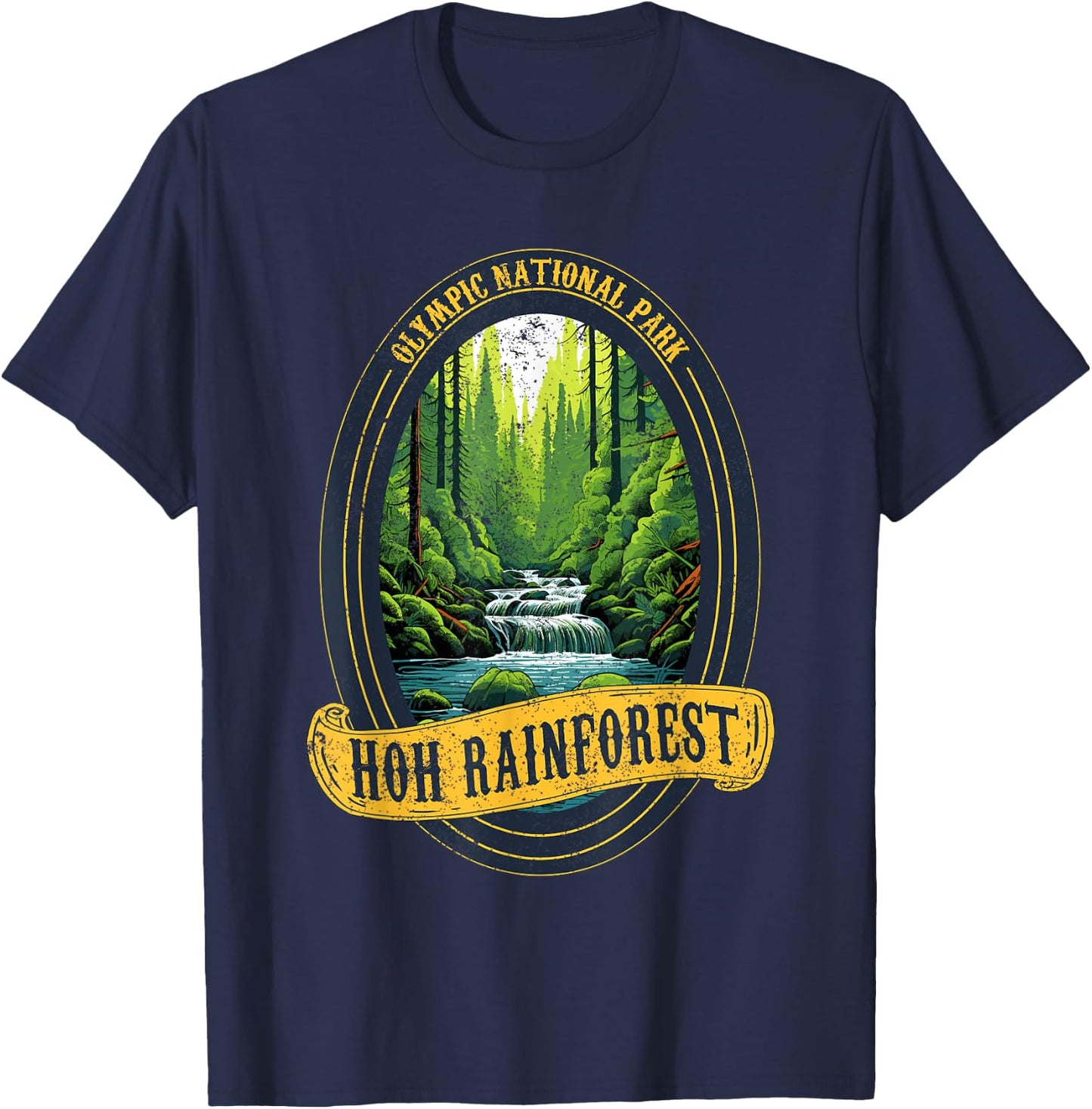Olympic National Park Washington Hoh Rain Forest T-Shirt - T-Shirt | Navy