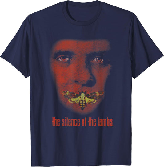 The Silence Of The Lambs Hannibal Lecter Red Gradient Poster T-Shirt - T-Shirt | Navy