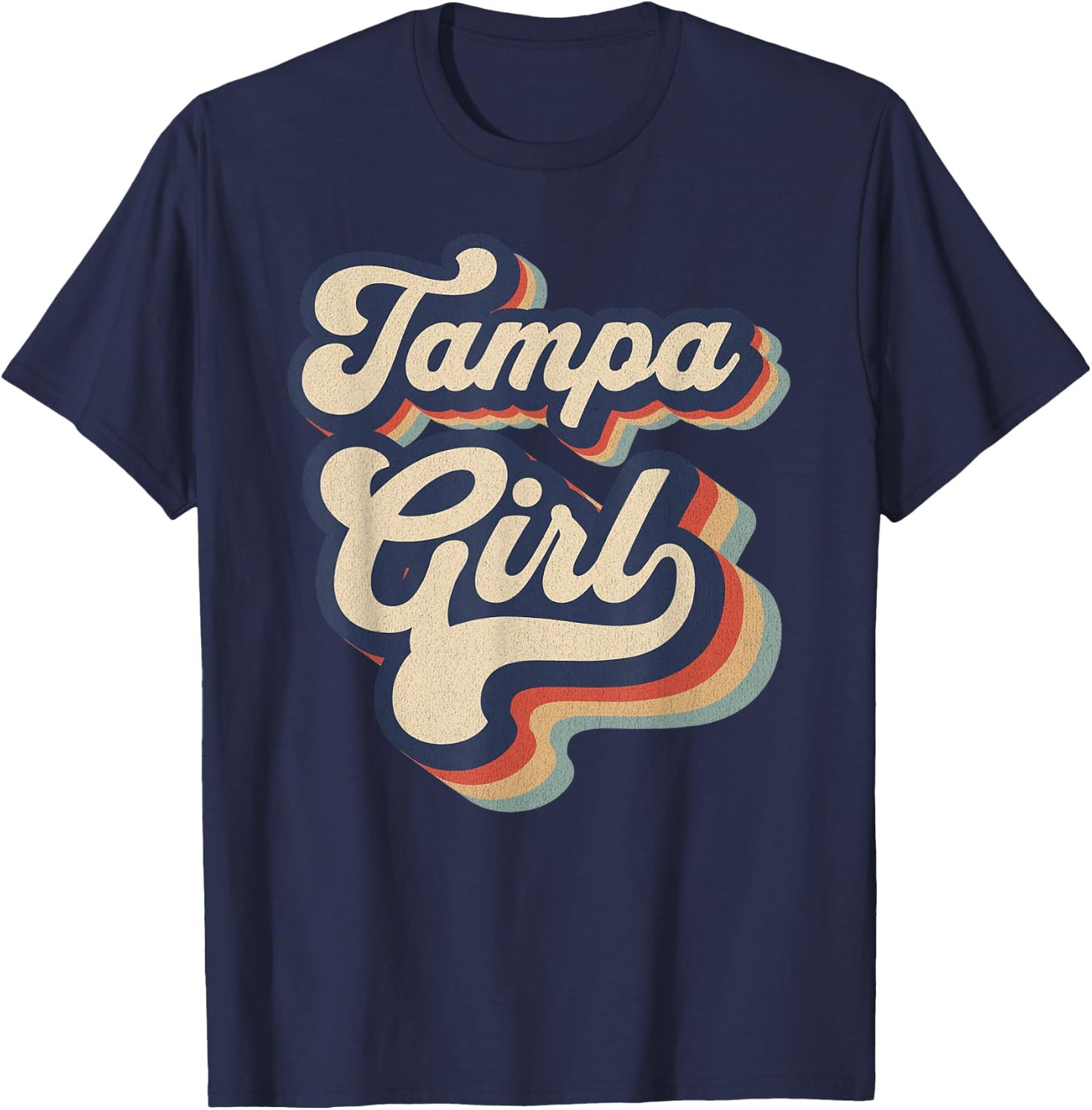 Vintage Design For Girls From Tampa Florida T-Shirt - T-Shirt | Navy
