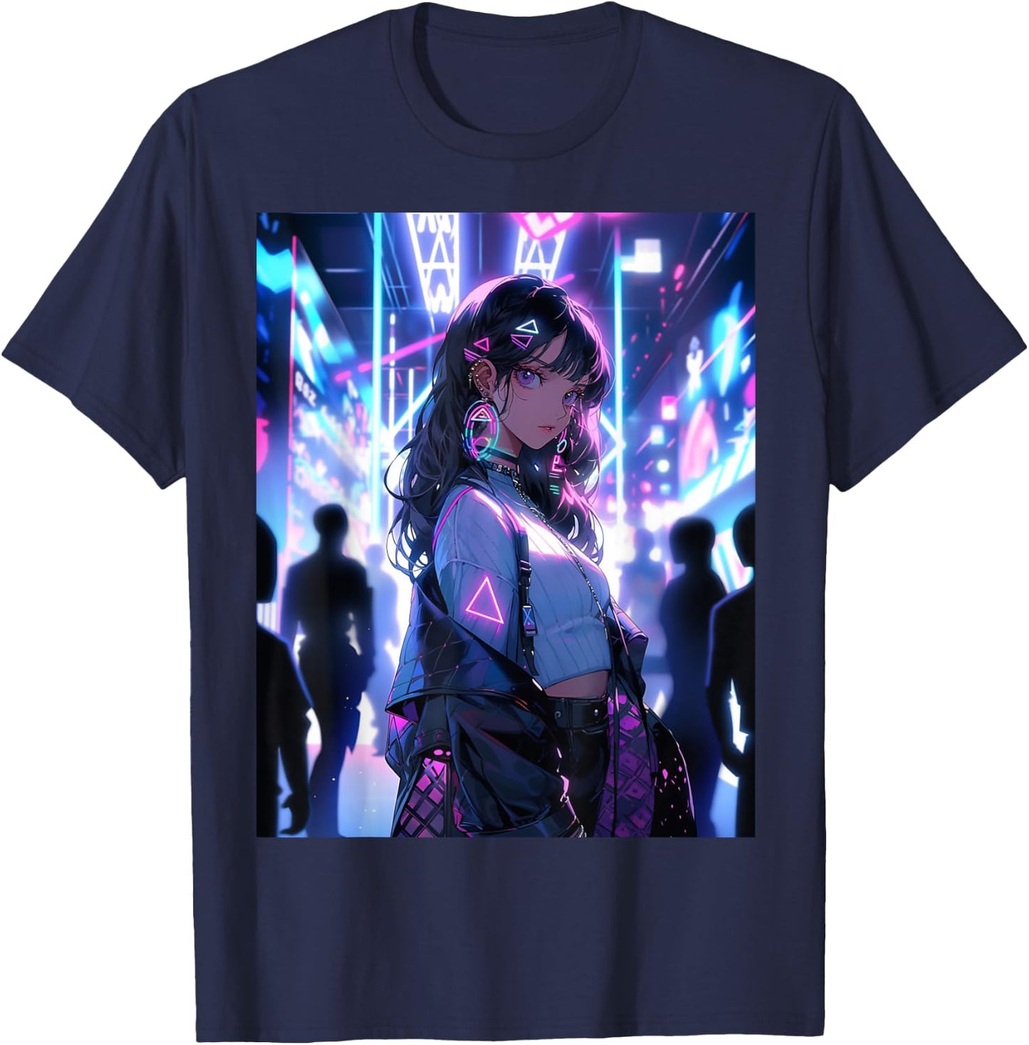 Kawaii Anime Girl Waifu Otaku - Japanese Aesthetic T-Shirt - T-Shirt | Navy