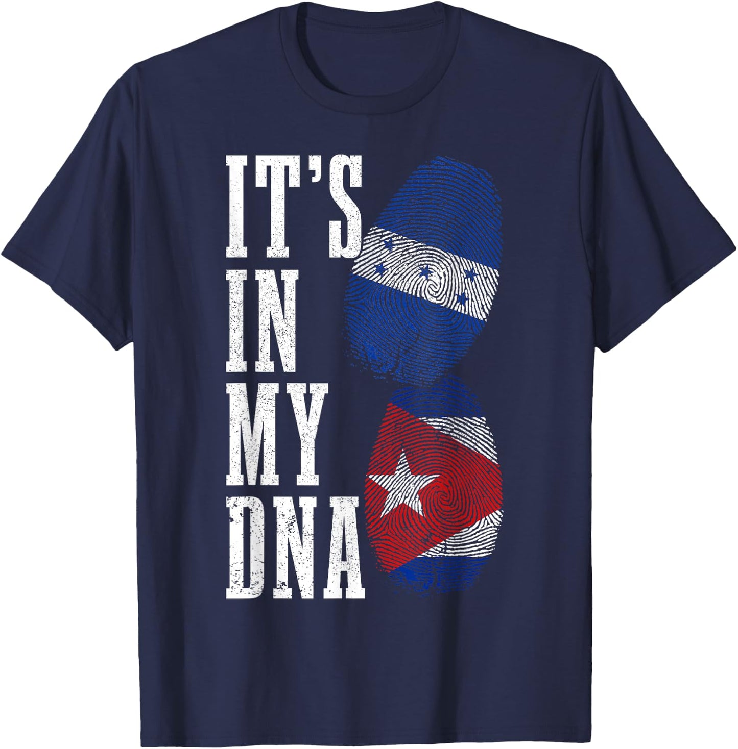 Honduras Cuba In My DNA Cuban Honduran Flag Pride Heritage T-Shirt - T-Shirt | Navy