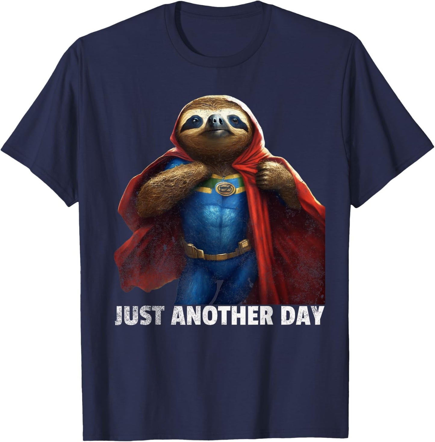 Funny Men's Sloth Flash T-Shirt - T-Shirt | Navy