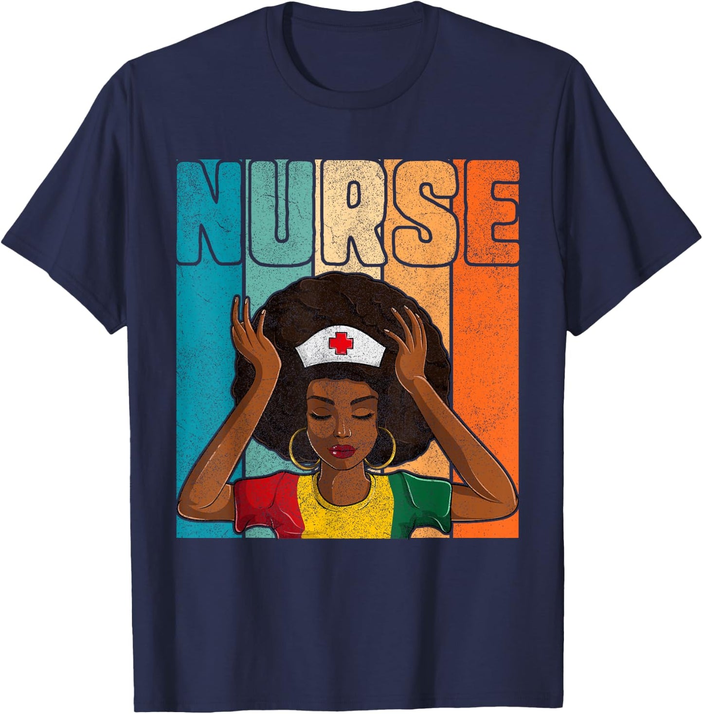 Black History Month T Shirts Women, Black Juneteenth Nurse T-Shirt - T-Shirt | Navy