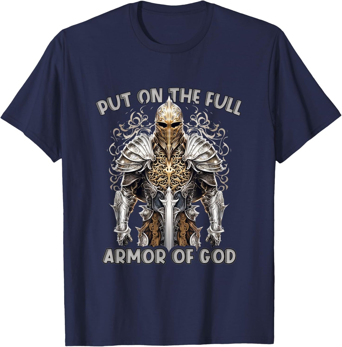 Armor of God Christian Bible Verse Religious T-Shirt - T-Shirt | Navy