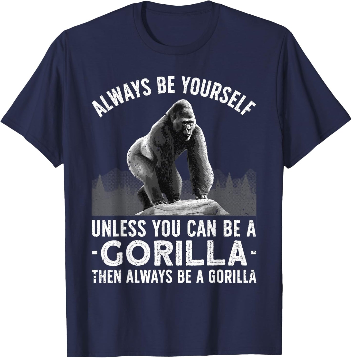 Funny Gorilla Art Women Primate Animal Gorilla Lover T-Shirt - T-Shirt | Navy