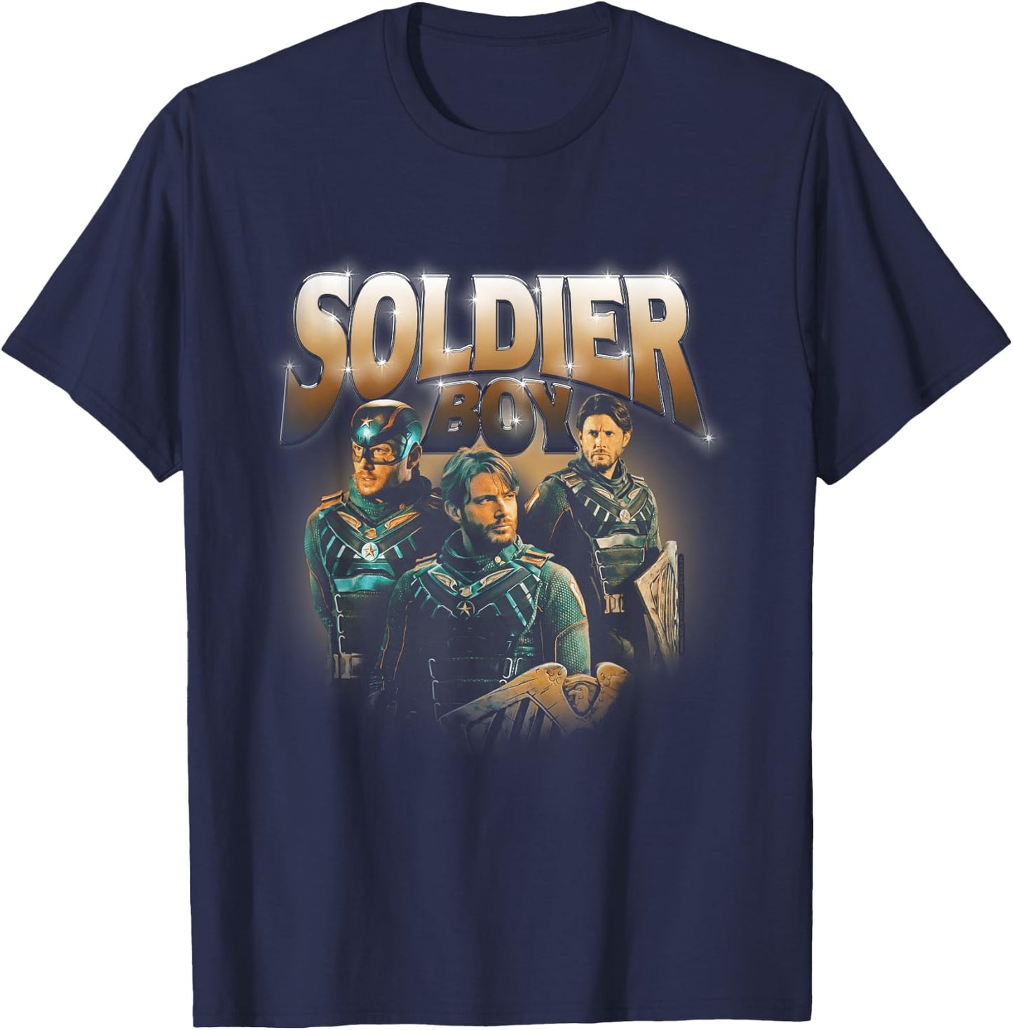 The Boys Soldier Boy Supe Character 90's Collage T-Shirt - T-Shirt | Navy