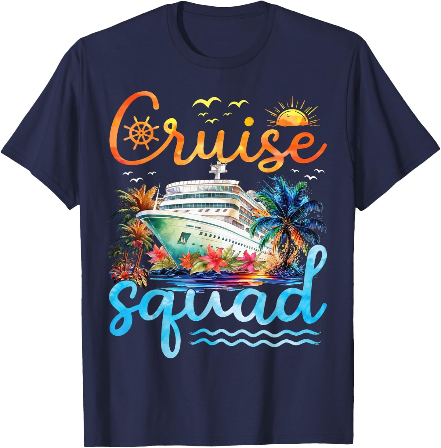 Cruise Squad 2025 Family Group Matching Cruise Vacation Trip T-Shirt - T-Shirt | Navy
