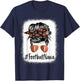 Bleached Football Nana Life Messy Bun Mother's Day T-Shirt - T-Shirt | Navy