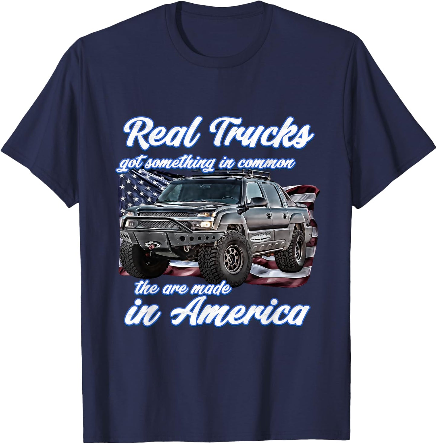 Real american Truck,Avalanche,USA,Patriot,Patriotic,America T-Shirt - T-Shirt | Navy