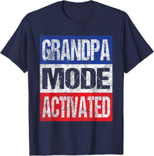 Grandpa Mode Activated - Patriotic 1st Time Grandpa T-Shirt - T-Shirt | Navy
