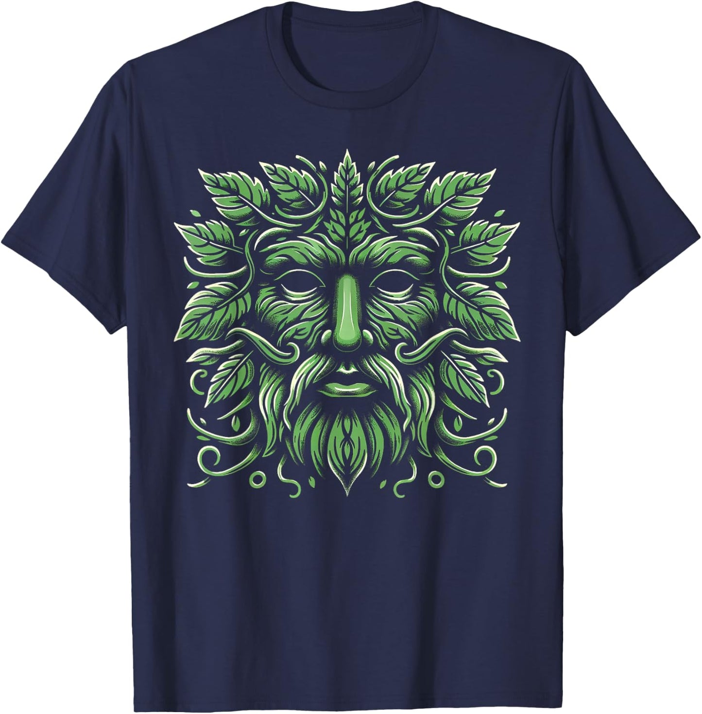 Green Man Botanical Greenman Women Kids Gardeners T-Shirt - T-Shirt | Navy