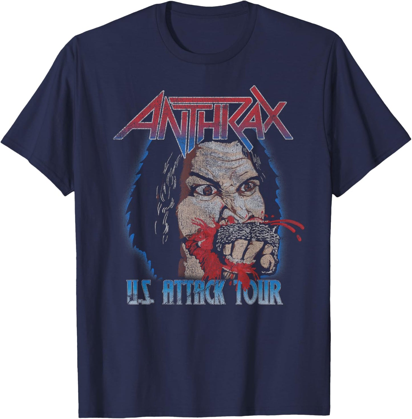 Anthrax – U.S Attack Tour T-Shirt - T-Shirt | Navy