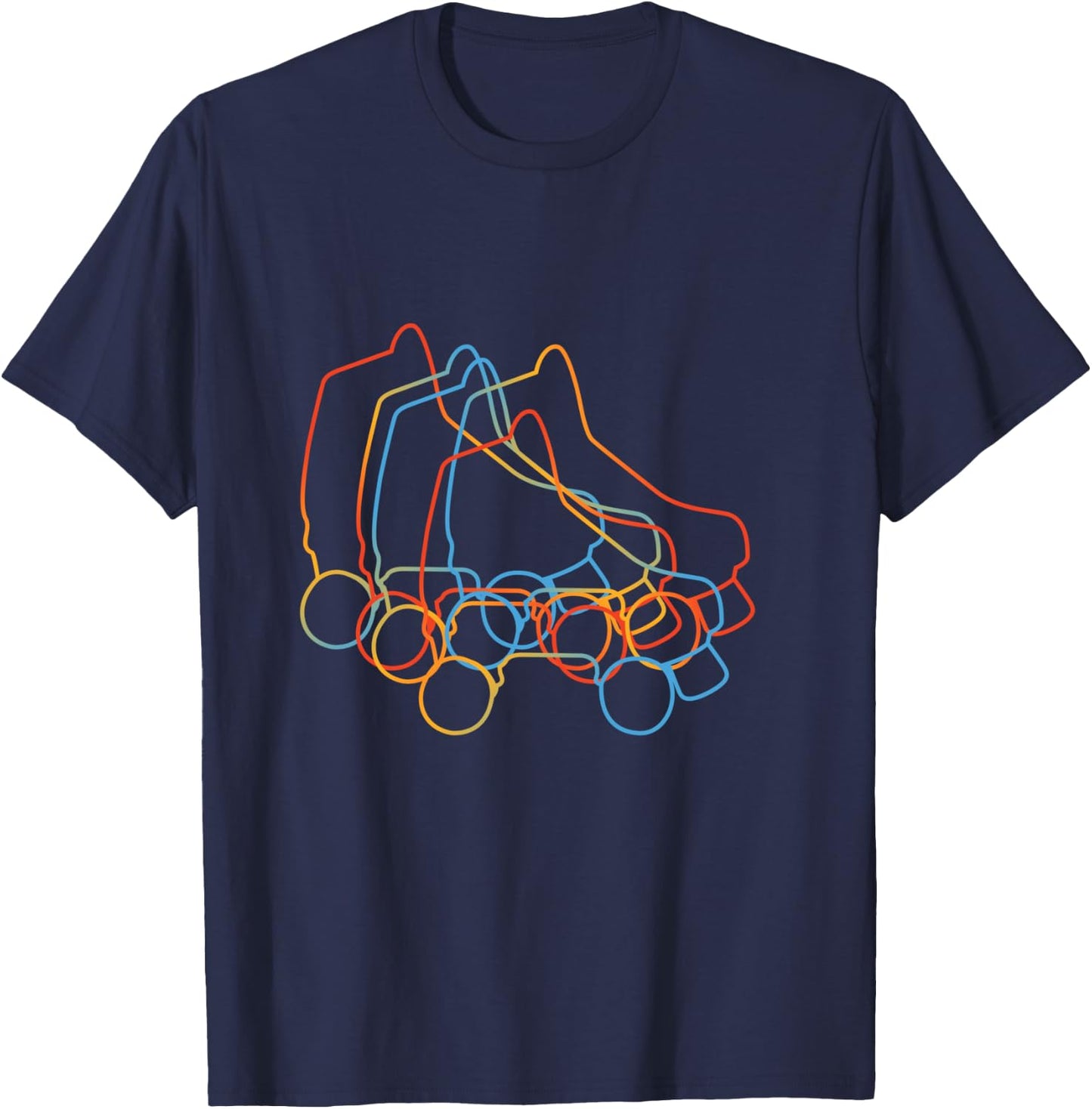 Retro Roller Skates Roller Skating T-Shirt - T-Shirt | Navy